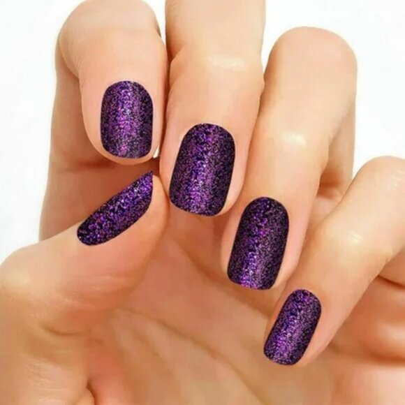 Color Street Other - Ibiza Nights Color Street Nail Strips Purple Black Glitter Sparkle